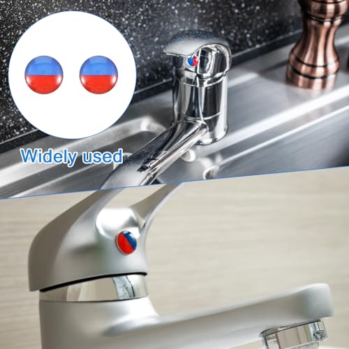 40 Pcs Hot and Cold Stickers, Waterproof Faucet Stickers Hot and Cold Water Indicator, Self-Adhesive Faucet Labels for Kitchen Bathroom Shower Panel Faucets