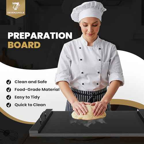 Noodle Board Stove Cover, 29.5" x 22" Wood Stove Top Covers with Handles for Electric & Gas Stoves, Easy to Clean Dual Purpose Kitchen Organizer. (Black)