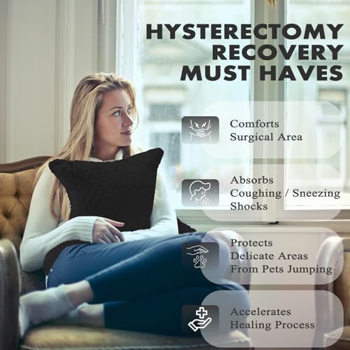 Hysterectomy Pillow with Pocket, Hysterectomy Recovery Abdominal Pillow, Post Surgery Pillow for Abdomen, C-Section Recovery Pillow, Mastectomy, Tummy Tuck, Hernia, Abdominal Surgery Must Haves