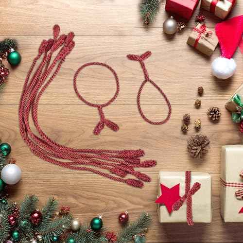 Christmas Garland Ties, 16Pcs 20in Garland Twist Ties for Banister, Reusable and Flexible Decorative Twist Tie for Home Decorations and Holiday Craft Gift Wrapping - Red