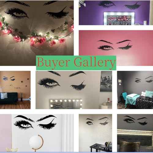 Lash Room Decor Eyes, Salon Wall Stickers Fashion Eyelash Sticker Women Beautiful Decals Decor for Living Room Bedroom Studio