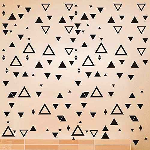 Triangle Wall Sticker Vinyl Decals for Nursery Bedroom Boys or Girls Room Playroom Classroom Living Room Black 126Pcs