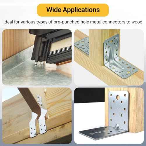 meite Metal Connector Nails, 1-1/2 Inch x .131 Inch Joist Hanger Nails, 35 Degree, Galvanized, Paper Tape Collated, Smooth Shank Framing Nails for Metal Connector Nailer (2,000 Counts)