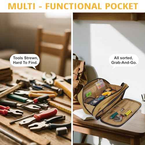 ATRIPACK Tactical Tool Bag for Men,Wide Mouth Tool Pouch with Water-Resistant, Multi-purpose Range Bags with Zipper Handle,Heavy Duty Small Tool box organizer for Repairman, Carpenters, Handyman