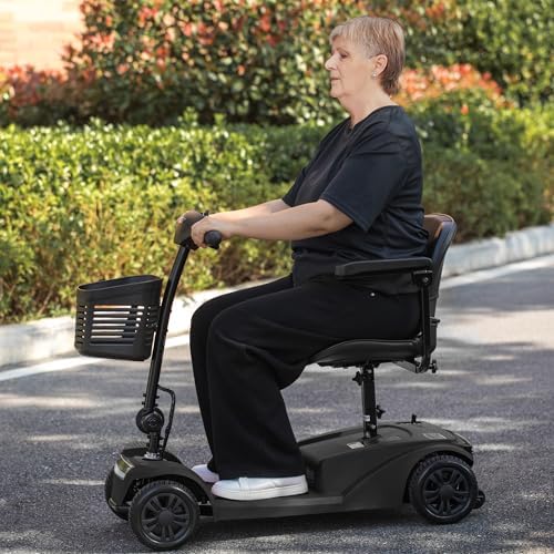 15-25 Miles Long Range Mobility Scooter,Weight Capacity 300 LBS+ Powered Mobility Scooters for Seniors, Compact Duty Mobile for Travel with LED Headlight and Detachable Basket