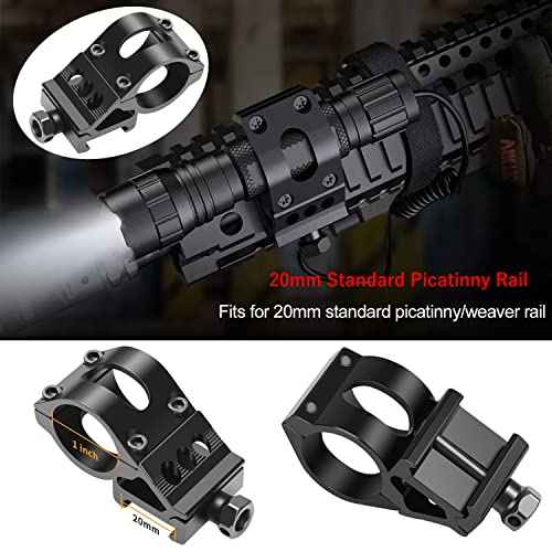 WINDFIRE Tactical Flashlight 2200 Lumens LED Weapon Light Matte Black Rifle Lights with Quick Release Picatinny Rails Offset Mount, Remote Pressure Switch