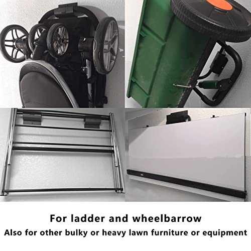 Heavy-Duty Ladder Hanger-Wall Mount Ladder Hook-Garage Wall Wheelbarrow Hangers-4 Pack