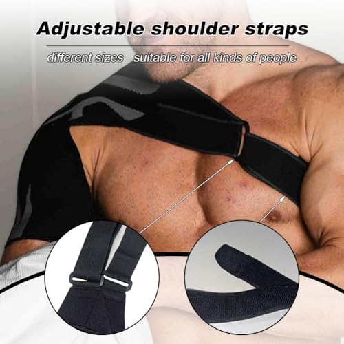Anaconda Shoulder Brace for Men, Adjustable Compression Support Sleeve, Rotator Cuff Shoulder Brace, Compression Support Pain Relief, Arm Sling Injury and Torn Rotator Cuff for Left or Right Arm(Large