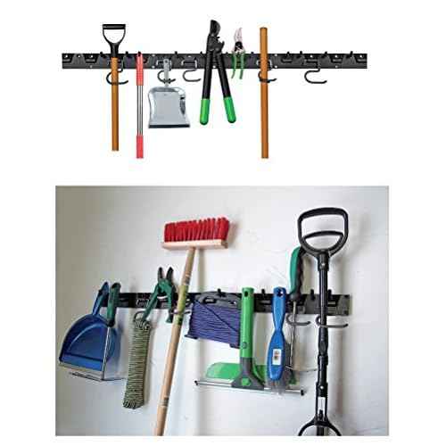 Adjustable Storage System 48 Inch, Wall Holders for Tools, Mop Broom Holder, Garage Organizer, Garden Tool Organizer, Garage Storage