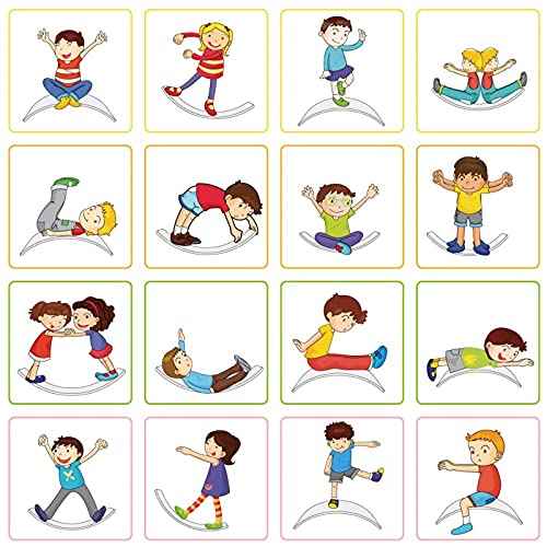 Gentle Monster Wooden Wobble Balance Board, 35 Inch Rocker Board Natural Wood, Kids Toddler Open Ended Learning Toy, Yoga Curvy Board for Office & Classroom Adult