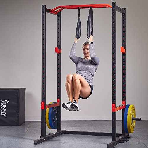 Sunny Health & Fitness Versatile Resistance Bands (Single or Combo Set) for Strength Training, Power Cage, Squat Rack, Home Gym, Body Stretching, Physical Therapy ? 100, 140, 160, 180 & 10-75 LB Combo
