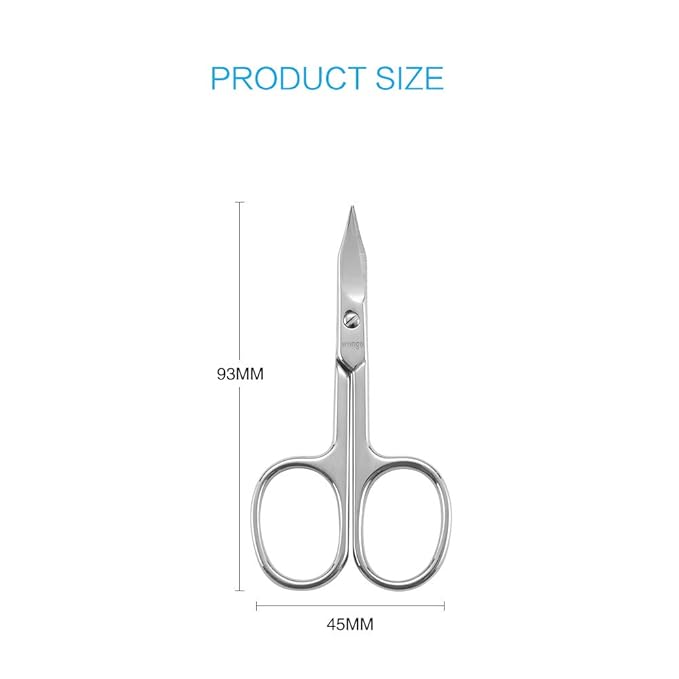 LIVINGO Premium Manicure Nail Scissors Multi-purpose Stainless Steel Cuticle Pedicure Beauty Grooming Kit for Eyebrow, Eyelash, Dry Skin Curved Blade 3.5 inch
