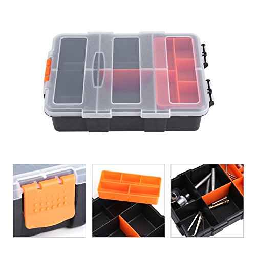 Plastic Heavy-Duty Tool Storage Box Two-Layer Components Storage Case Organizer Small Parts Tool Box