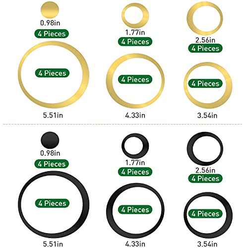 Outus 72 Pieces Acrylic Circle Mirror Wall Sticker Round Wall Decor Decals Removable DIY Adhesive for Living Room Bedroom Home Decoration(Black,Sliver,Gold)