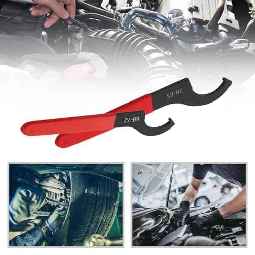 9Pcs C-Shape Carbon Steel Spanner Wrench Set Adjustable Shock Wrench Hook Tool for Most Car and Motorcycle Shock Adjustment (Red)