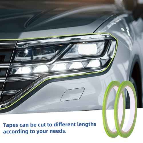 8 Rolls Green Pinstripe Masking Tape 1/8 Inch Width Thin Line Painters Tape for Painting Whiteboard Tapes Pinstriping Paint Tapes for Wall DIY Board Auto Paint