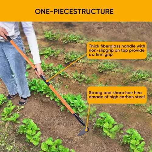 Garden Hoe Tool .for Weeding with Long Fiberglass Handle 57 Inches£¬Heavy Duty Hoe Garden Tool,