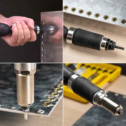 HIFESON Rivet Nut Tool, Electric Drill Adapter Rivet & Rivet nut Two Functions Rivnut Tool Kit,Including 12 Rivet Nut Mandrels and 4 Rivet Heads