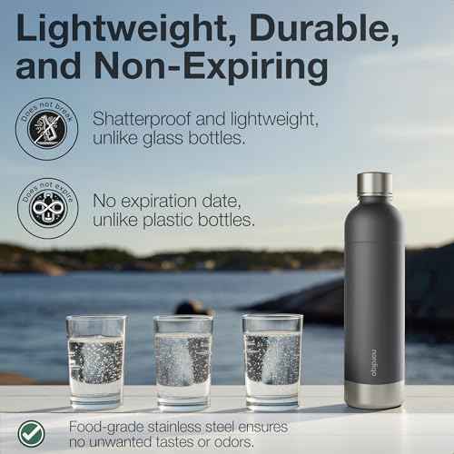 Stainless Steel Carbonating Bottle 33 oz | Compatible with Aarke Carbonator 3, Sodastream (Excl. model Aqua Fizz + Jet) and many others| Dishwasher Safe, No Expiration Date, BPA-Free