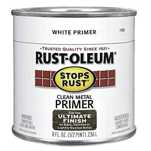 Rust-Oleum 7780730 Rustoleum 7780-730 1/2 Pint Stops Rust Primer, 8 Ounce, Flat White Clean Metal, 8 Fl Oz