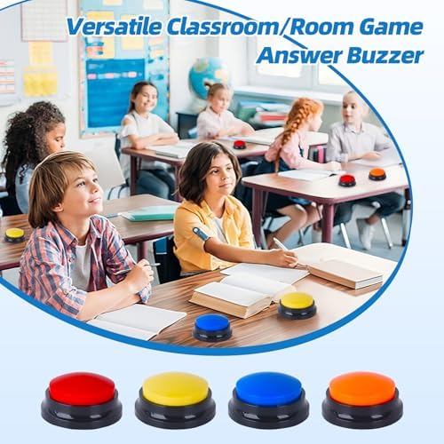 4 Pack Portable AAC Communication Devices for Autism Individuals with Communication Difficulties, Communication Device for Nonverbal Kids, Voice Recording Buttons for Schools, Home, Treatment Courses