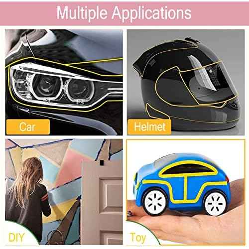 6 Rolls Fine Line Tape, Automotive Yellow Painters Tape 1/16, 1/12, 1/8, 1/4, 1/2 and 3/4 Inch x 52 Yard, Fineline Masking Tape for Car Vehicles Auto Paint Art