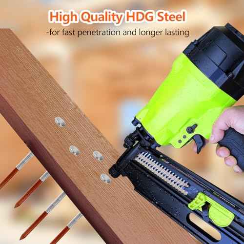 21 Degree Framing Nails 1000 Count, 3-1/2-Inch x .131¡± Ring Shank, Full Round Head Hot Dipped Galvanized, for Pneumatic Electric 20 to 22 Degree Framing Nailer