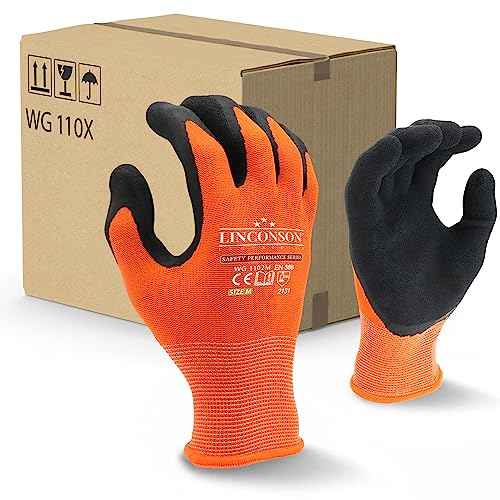 linconson 12 Pack Safety Performance Series Construction Mechanics Work Gloves
