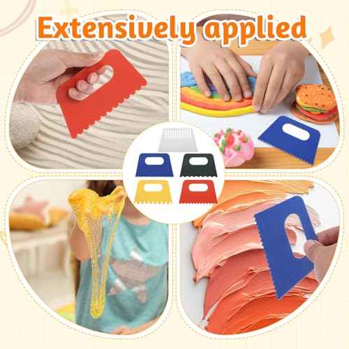 5 PCS Textured Art Tools, Plastic Paint Putty Scraper, Textured Art Supplies Scrapers, Texture Tool for DIY Graffiti Oil Painting, Drawing Plaster Texture Tools