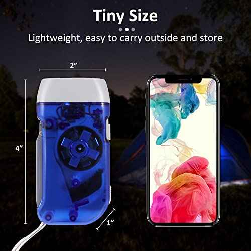 8 Pack Hand Crank Emergency Flashlight, No Battery Require, 3 LED Bright Lights, Portable Wind-Up Flashlight for Camping,Outdoor, Home & Car Emergencies, Easy Use for Kids & Adults