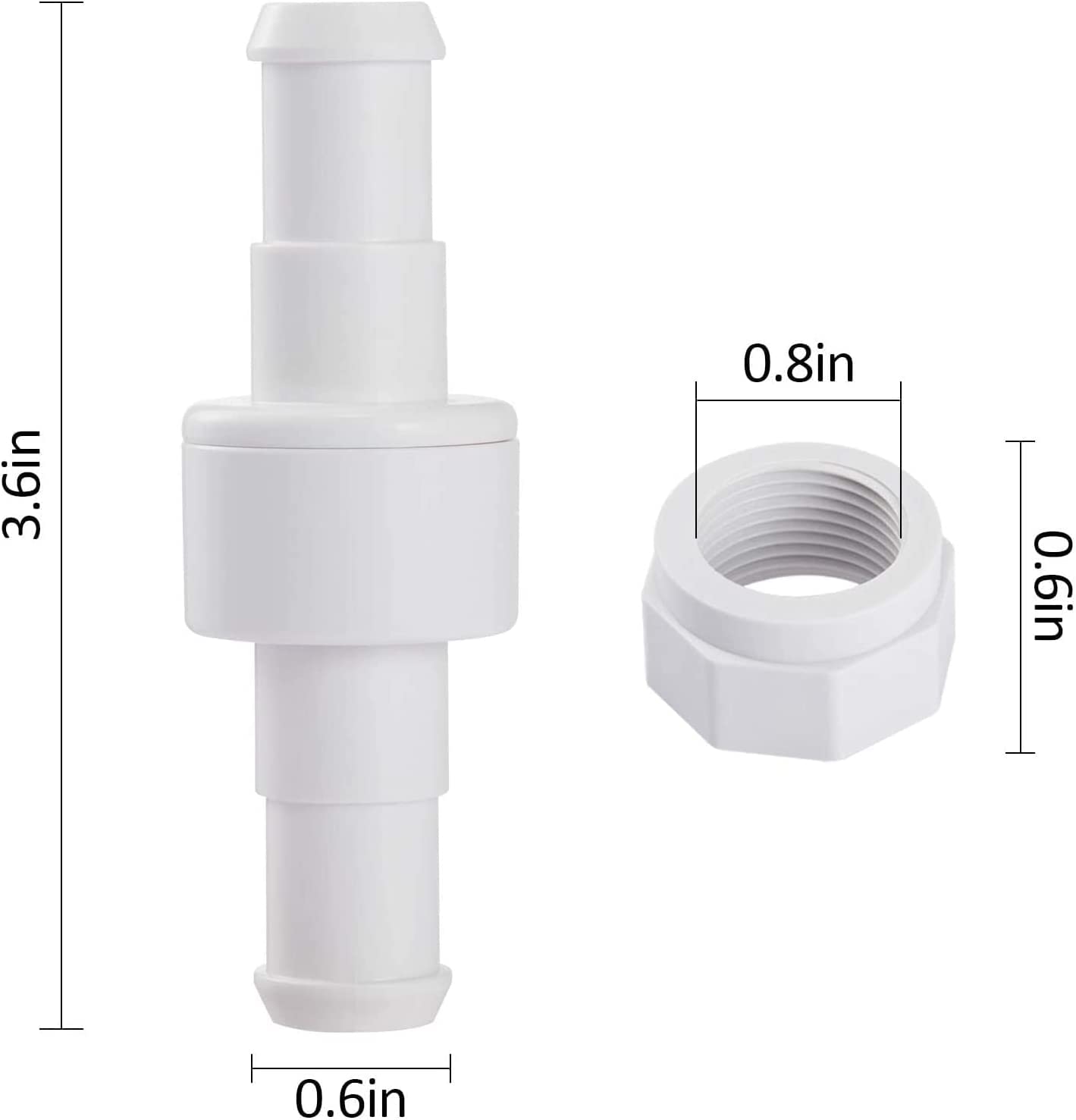 ATIE 280, 380, 180 Pool Cleaner Hose Swivel D20 and Hose Nut D15 Combo Kit Replacement For Zodiac Polaris 280, 380, 180 Pool Cleaners (3 Pack)