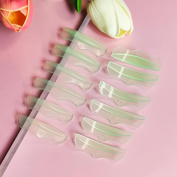 Libeauty Eyelash Lift Pad Reusable Silicon Lash Perm Rod 6 Sizes C-Curl Eyelash Lifting Shield DIY Use at Home or Salon Lash Perming Tool
