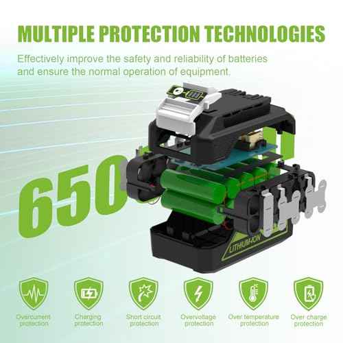 6500mAh 29842 29852 Replacement for Greenworks 24V Battery and Charger for Greenworks 24V Cordless Tools