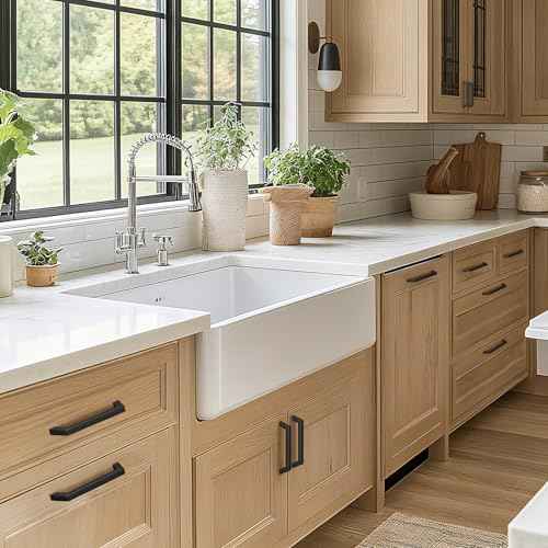 Estmoon 30 Pack Cabinet Handles - Matte Black 5 Inch Cabinet Pulls Square Kitchen Cabinet Handles Stainless Steel Kitchen Pulls Hardware for Cabinets Cupboard and Dresser Drawers, 128 mm Hole Centers