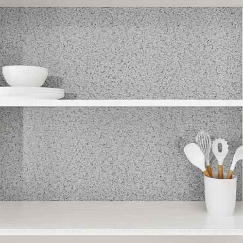 Granite Contact Paper for Countertops Peel and Stick Wallpaper Removable Self Adhesive Stick on Wallpaper Vinyl Temporary Marble Countertop Contact Paper Grey Kitchen Backsplash 15.7" x 78.7"