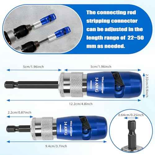 2025 Upgraded 8-in-1 Wire Stripper & Twisting Tool for Drill, 6/8/10/12/14 AWG Cable Stripper for Electricians, Professional Wire Twisting Attachment