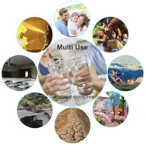 100 Gallons Quick Fill Water Storage Bladder Food-Grade Water Container for Bathtub Storage, Camping, Hurricane & Disaster Preparedness, Portable Home Survival Essentials