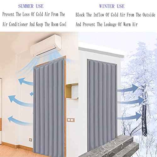 Insulated Door Curtain,Soundproof Door Cover,Thermal Blanket for Winter,Noise Reduction Waterproof Warm.for Living Room Patio, Oxford Fabric (W35.43*H82.68 in/90 * 210cm)