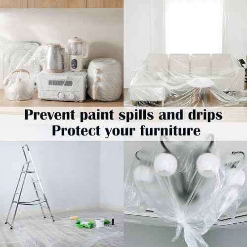 Painters Plastic Drop Cloth£¬1mil 9x12ft Plastic Tarp Waterproof Dustproof£¬Painting for Couch Cover and Furniture Cover, Painters Plastic, dust Cover 2 Package.