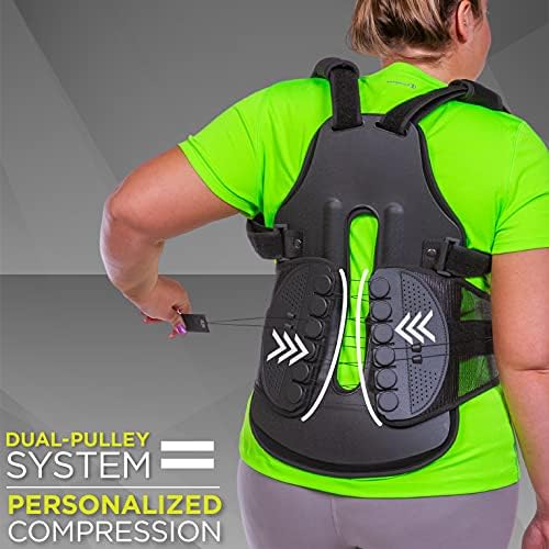 BraceAbility TLSO Full-Body Back Brace Support - Hard Turtle Shell Jacket for Thoracic Kyphosis, Parkinson's Disease, Fractured Spine, Scoliosis, Postural Correction, Post-Surgery Recovery (Large)