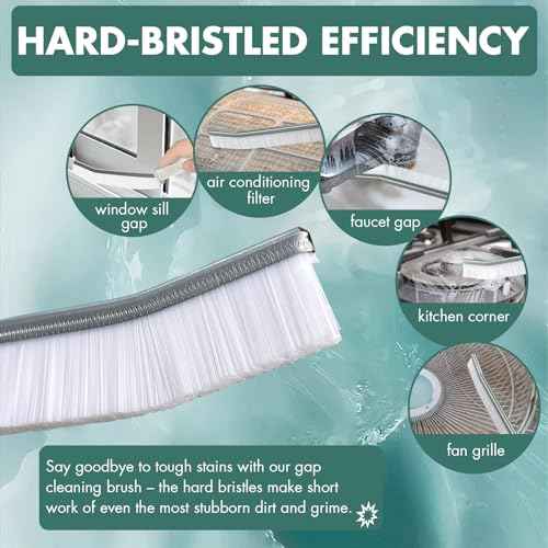IBB 3PCS Hard Bristle Crevice Cleaning Brush, Small Cleaning Brush for Household Use, Thin & Hard to Reach Gap Cleaning Brushes, Bristled Crevice Brush for Kitchen Sink, Bathroom Tiles & Window Track