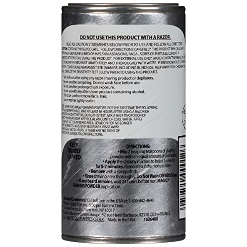 SoftSheen-Carson Magic Razorless Shaving for Men, Magic Skin Conditioning Shaving Powder, with Vitamin E and Aloe, formulated for Black Men, Depilatory, Helps Stop Razor Bumps, 4.5 oz
