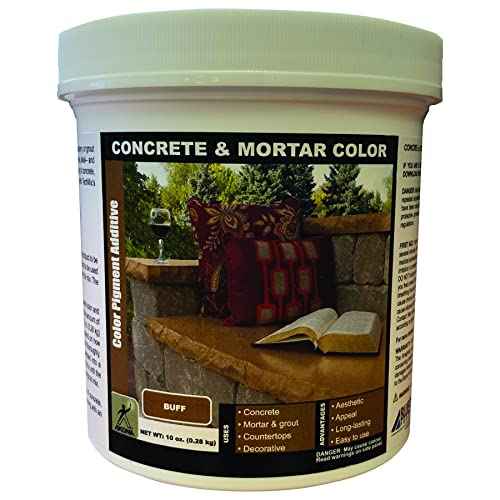 Akona Concrete & Mortar Color - Pigment Powder, Color & Dye Concrete, Ready to Use, Add to Mix, Synthetic Iron Oxide (10 Ounce, Buff, 1)
