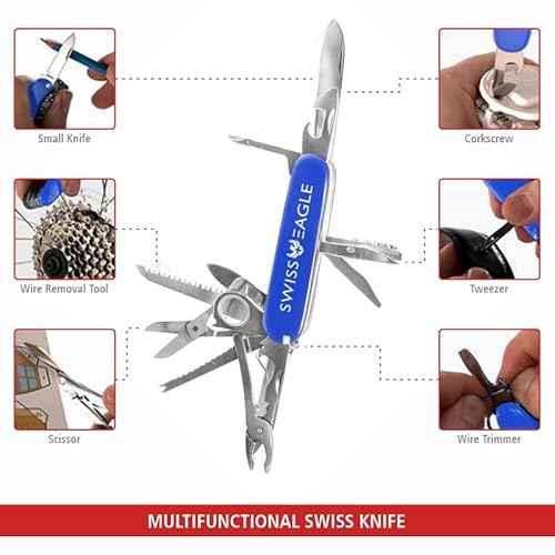 Swiss Eagle Premium Quality Knife Classic Multi Tool Pocket Knife for Men - 30 Tools in your Pocket - navaja suiza