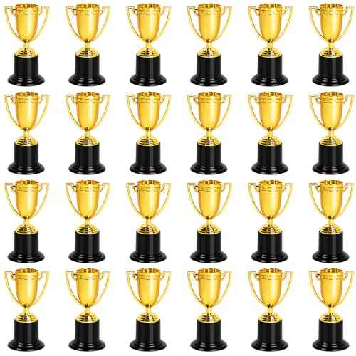 ZZYFGH Mini Gold Award Trophy Cup for Kids and Adults, 4 Inch Plastic Trophies for Sports, Party Favors, Tournaments, Competitions