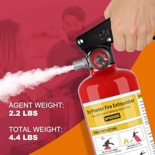 Dry Chemical Fire Extinguisher for Home & Vehicle - 1 Pack Class ABC Fire Extinguisher Spray with Quick-Release Handle, Multipurpose Heavy Duty Fire Extinguishers for Kitchen Boat Car & Garage