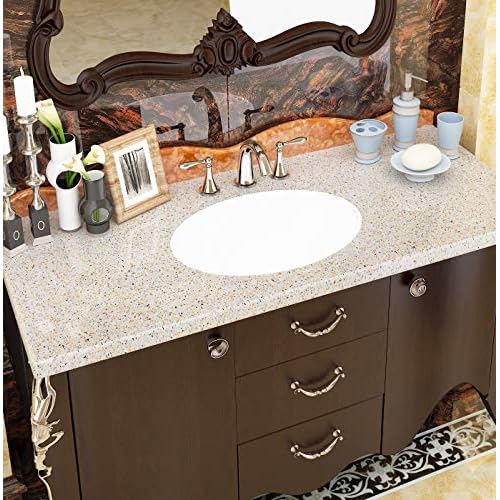 Livelynine Waterproof Contact Paper Granite Gold Peel and Stick Countertops Granite Look Film Kitchen Counter Top Vinyl Wrap Self Adhesive Wallpaper Sticky Laminate Countertop Covers Table 15.8x78.8