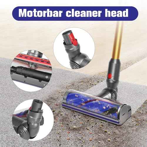 Upgraded Anti-Tangle Motorbar Replacement Brush Head Compatible with Dyson V12 Detect Slim Cordless Vacuum Cleaners, Lightweight Hardwood & Carpet Floor Attachment