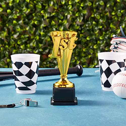 Juvale 1st Place Trophy Award - Plastic Trophy, 8-Inch Gold-Plated with Black Base - Sports Tournament & Party Awards - Basketball & Soccer Awards for Adults & Kids