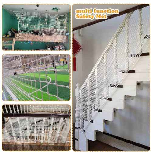 Balcony Netting for Pets£¬Apartment£¬Stair£¬Trampoline£¬Playground£¬Child Safety Rope Net£¬Driveway Net for Kids Safety£¬Baseball Softball Net Sports Netting (3.3ft¡¿9.9ft, White)
